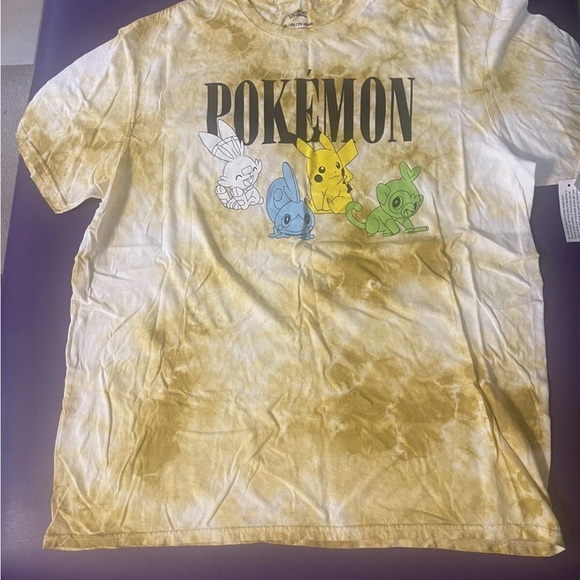 Pokemon Tops - Pokemon Yellow Tie-Dye Short Sleeve Tee with Pikachu & Friends woman’s 2XL